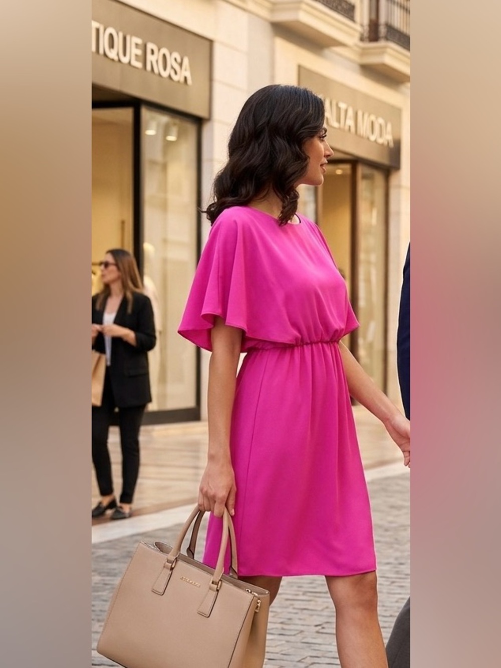 MARINA Hot Pink Sleeveless Dress